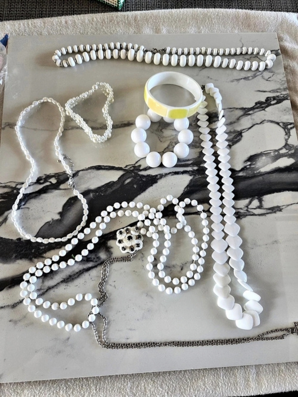 White & Ivory Statement Jewelry Lot